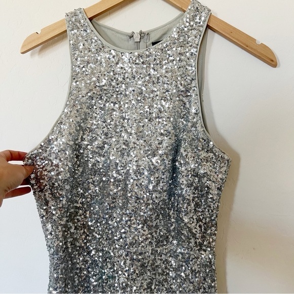 Lulus Infinite Dreams Ombre Sequin Trumpet Maxi Dress Gown Gold/Silver - Picture 7 of 12